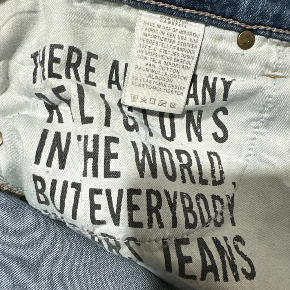 True Religion‎ Ricky Men's 40 Relaxed Straight Mid Rise Flap Back Pockets Logo
